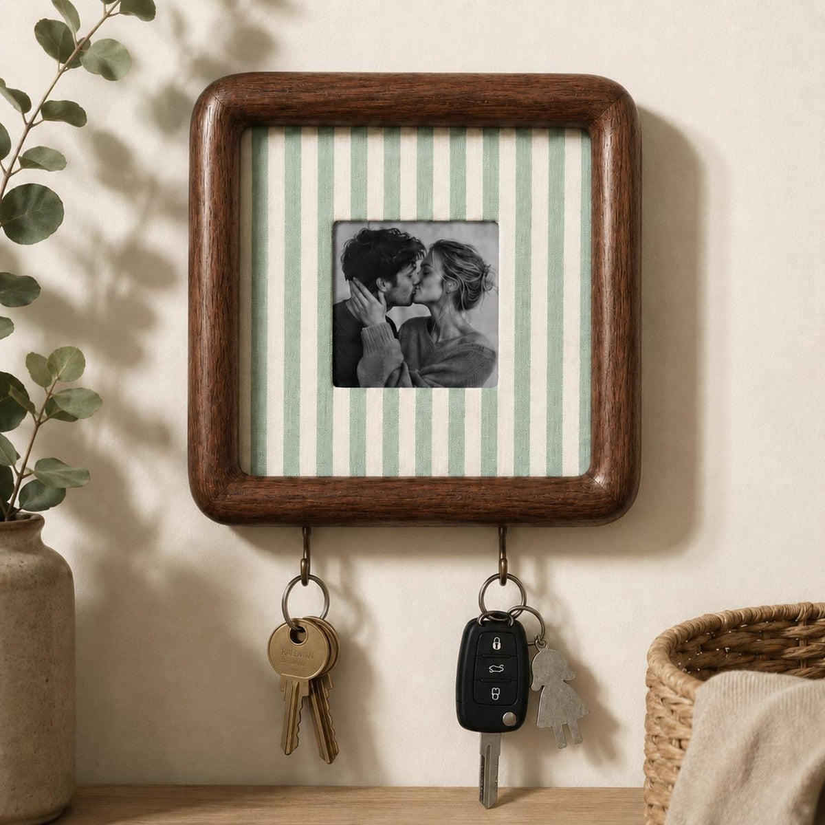 Personalized Couple Photo Wooden Key Holder, Custom Photo Strip Frame, Housewarming Gift 686033 WFD