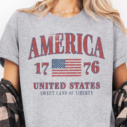 Retro America Sweet Land Of Liberty - USA 250th Anniversary Bright Shirt, Patriotic 4th Of July T-Shirt, America Flag Tee 685229