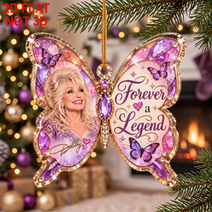 Dolly Parton Memorial Christmas Acrylic Ornament, Butterfly Christmas Keepsake Gift 686522 WFD