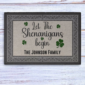 St Patricks Day Decor Personalized Custom Doormat