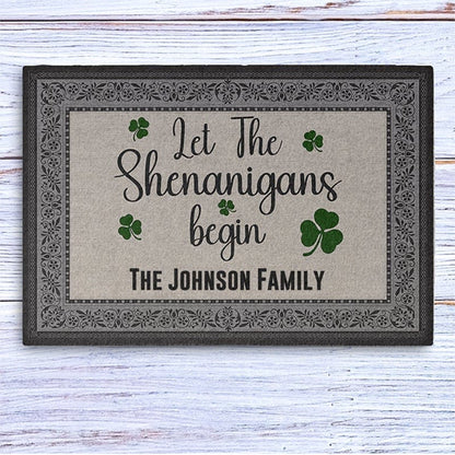 St Patricks Day Decor Personalized Custom Doormat