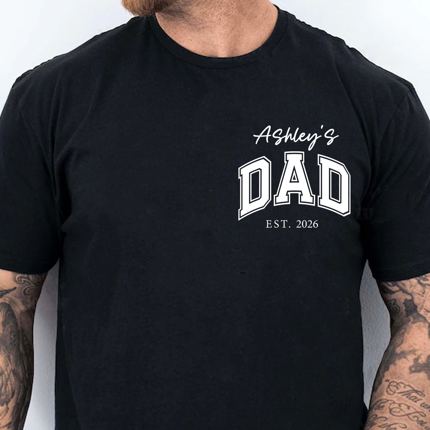 Personalized Dad Dark Shirt With Kid Name, Family Pocket T-Shirt, Father’s Day Gift, Gift For Dad 684978