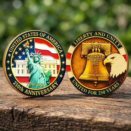USA 250 Years Anniversary Commemorative Coin | Patriotic Liberty And Unity Coin 684715
