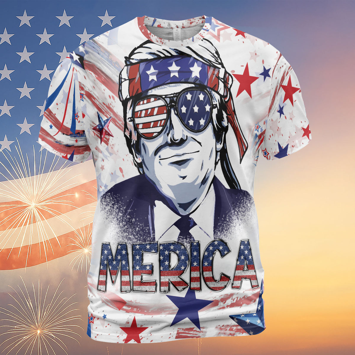 No More Bullsh*t Trump Make 4th of July Great Again AOP T-Shirt | Independence Day Shirt | 4th of July All-Over Printed T-Shirt | Patriotic America AOP T-Shirt 682301