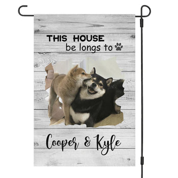 This House BeLongs To Personalized Custom Photo Dog Pet Lover Garden Flag H181