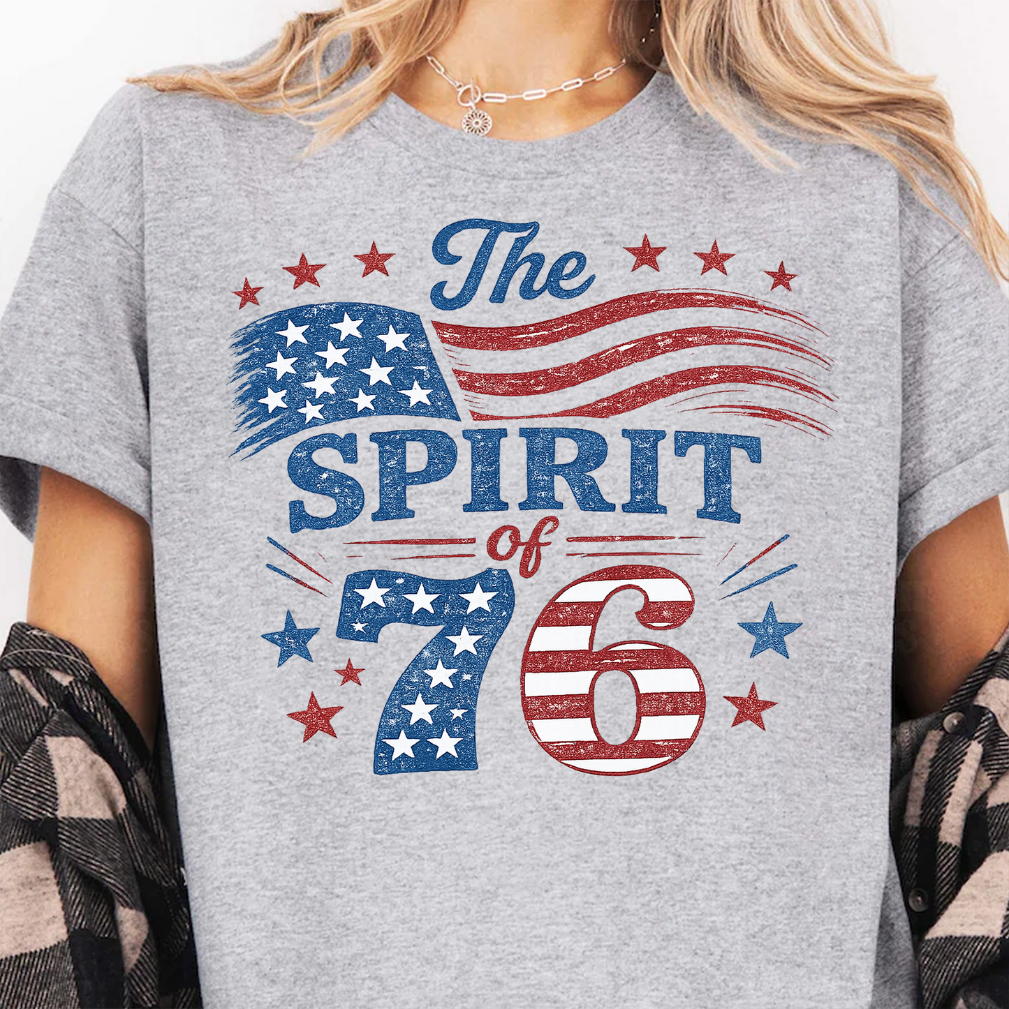 Vintage The Spirit Of 76 - USA 250th Anniversary Bright Shirt, Patriotic 4th Of July T-Shirt, America Flag Tee 685157