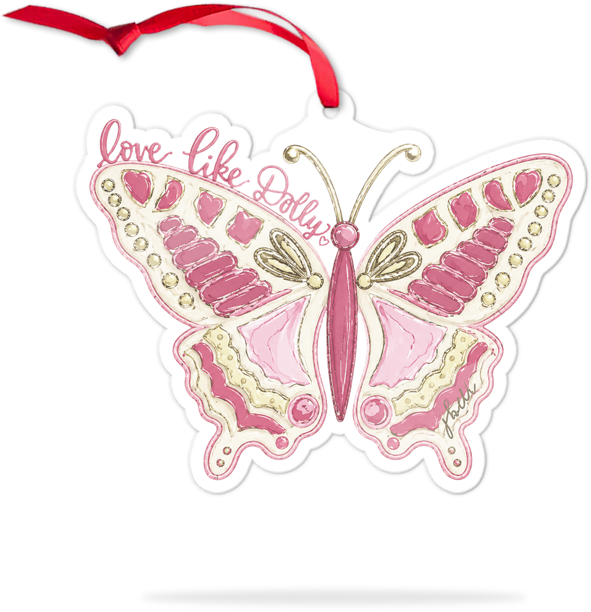 Dolly Parton Acrylic Ornament, Love Like Dolly Butterfly Christmas Ornament, Country Music Fan Gift 686190