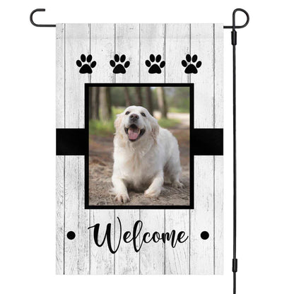 Dog Welcome Personalized Custom Photo Garden Flag H178