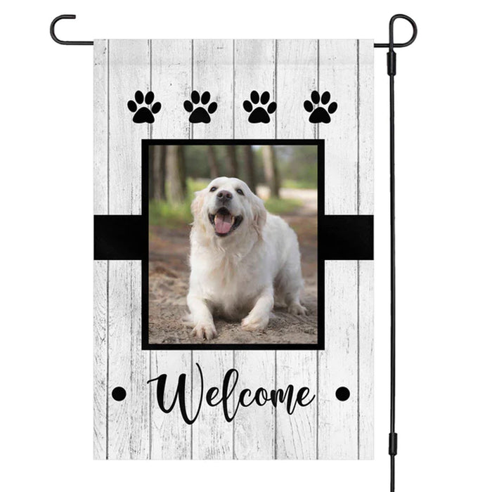Dog Welcome Personalized Custom Photo Garden Flag H178