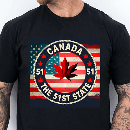 Canada America's 51st State Shirt, Political Trump Supporters Dark Shirt 681960 - GOP