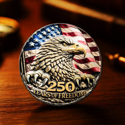 USA 250th Anniversary Coin, Patriotic 250 Years Of Freedom Eagle & Liberty Bell Coins 685810