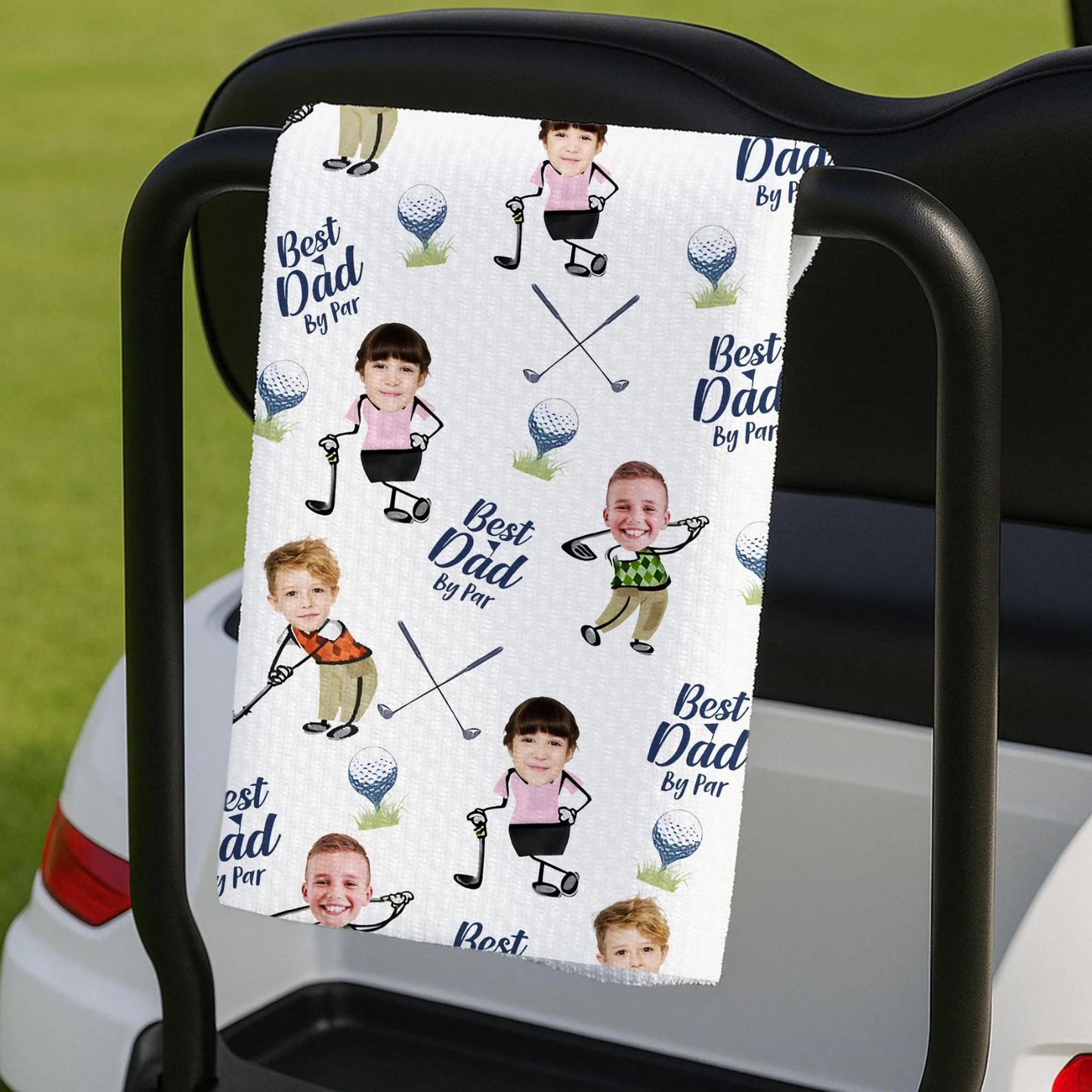 Golf Towel With Kids Photo, Personalized Golf Towel, Custom Photo Golf Towel, Father’s Day Golf Gift 685005