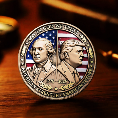 In God We Trust Commemorative Coin, Trump & Washington 250th Anniversary Coin 685794