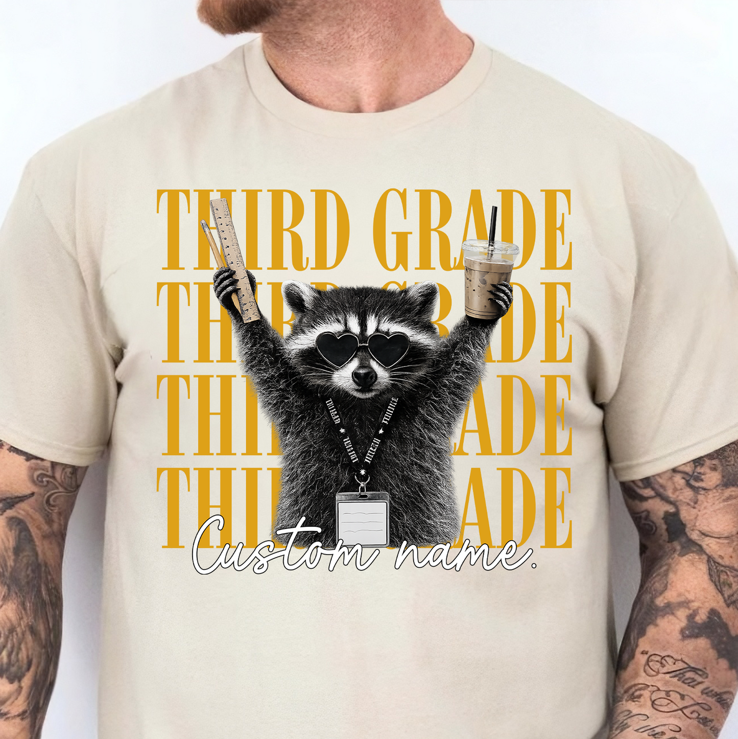Personalized Grade Level Teacher Bright Shirt, Funny Raccoon Teacher Team Tee, Back To School Gift 685709