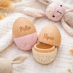 Personalized Wooden Easter Egg | Custom Speckled Beech Wood Fillable Egg | Custom Easter Gift 684465