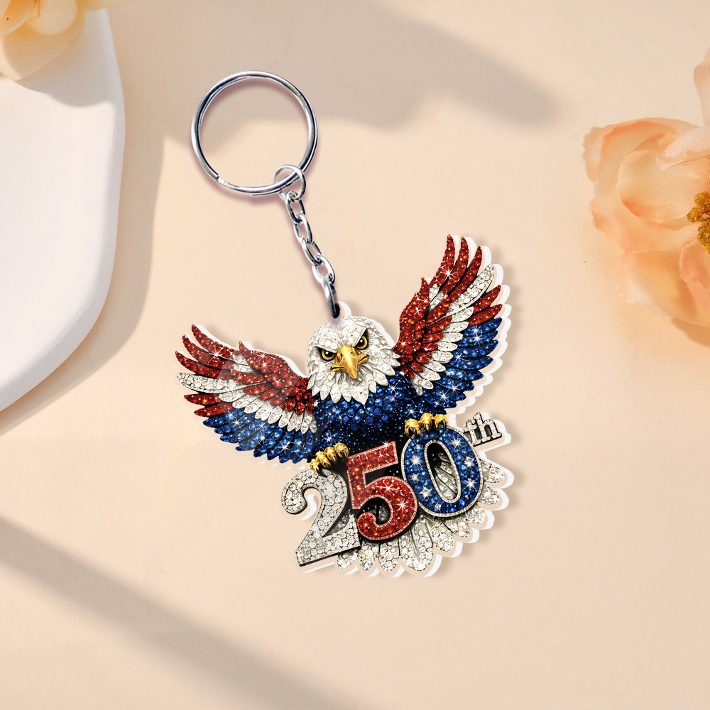 America 250th Anniversary Eagle Wings Acrylic Keychain | 1776–2026 America 250 Celebration Gift 684516