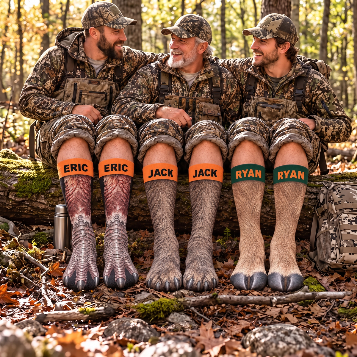 Personalized Animal Paw Illusion Socks, Funny Gag Gift For Hunters 686911 WFD