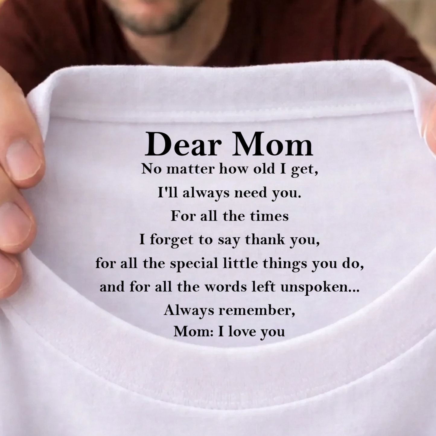 Custom Inside Neck Print Shirt, Personalized Gift For Mom, Hidden Message Shirt For Mother's Day 684664