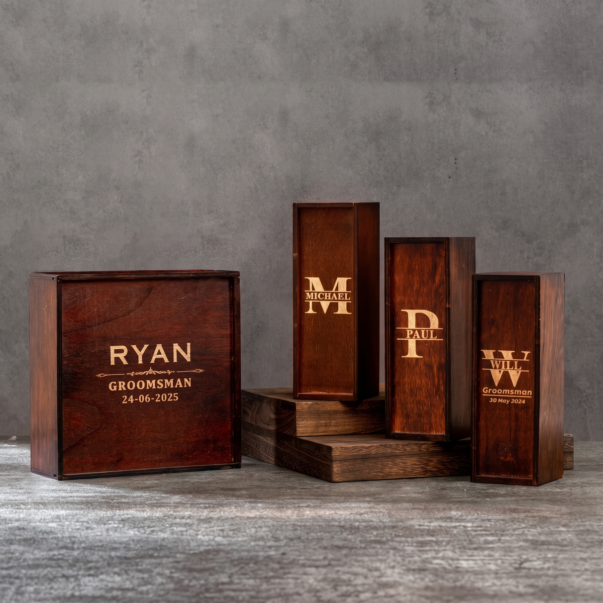 Personalized Groomsmen Gift Box, Engraved Wooden Box Gift For Wedding, Best Man Gift 686824 WFD