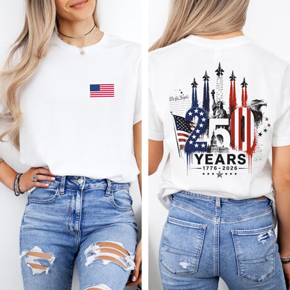 USA 250th Anniversary Pocket & Back Bright Shirt, 1776-2026 Fighter Jet Tee, Patriotic 4th Of July Gift 685274 WFD