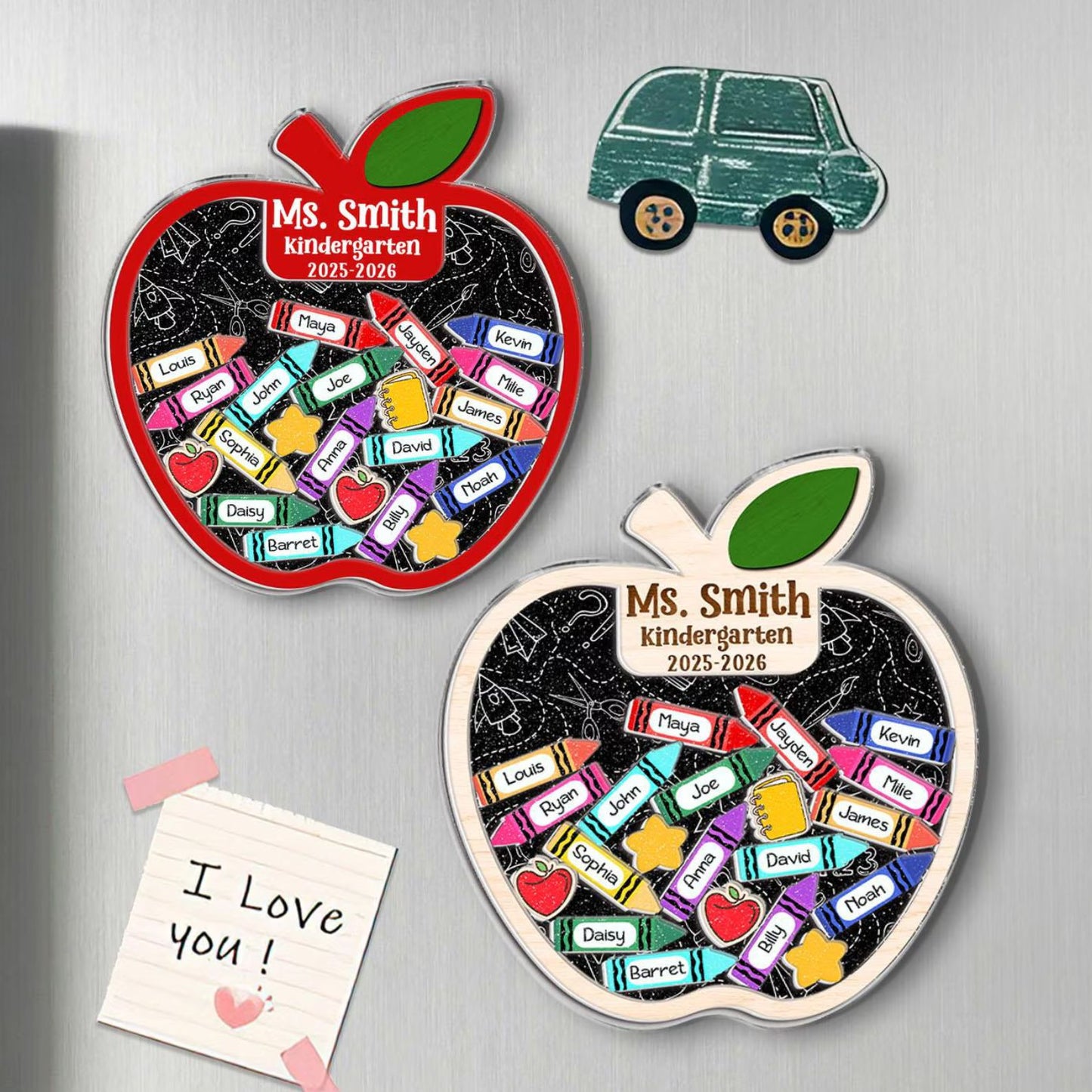 Teacher Apple Shake Magnet, Personalized Fridge Magnet, Custom Student Names, Thank You Teacher Gift 684788