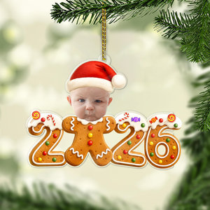 Custom Photo Gingerbread Acrylic Ornament, Funny Baby Ornament, Christmas Keepsake Gift 685950