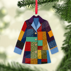 Dolly Parton Memorial Acrylic Ornament, Coat Of Many Colors Patchwork Christmas Tree Decor 686129