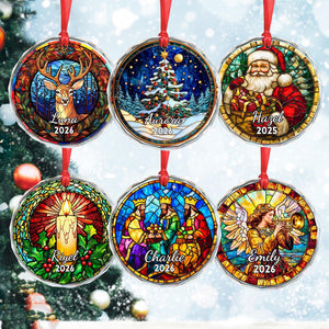 Personalized Christmas Glass Ornament, Custom Name Holiday Keepsake, Family Christmas Gift 686447 WFD