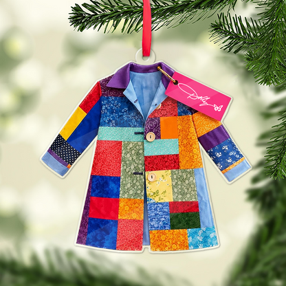 Dolly Parton Coat Of Many Colors Acrylic Ornament, Country Music Christmas Ornament, Dolly Fan Gift 686193