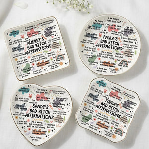 Affirmations Ring Dish | Personalized Trinket Tray | Custom Name Jewelry Tray | Mother's Day Gift 684753