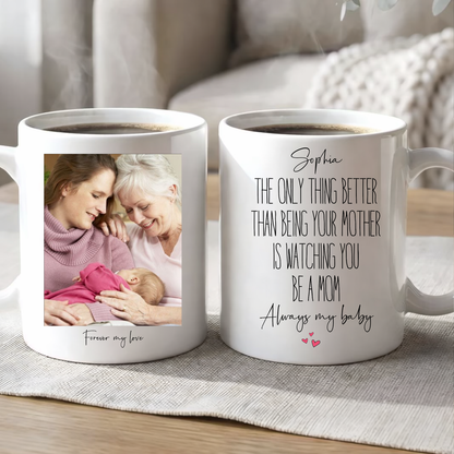 Personalized The Only Thing Better Than Being Your Mother Mug | New Mom Present White Mug Accent Mug | Gift For Daughter From Mom 684726