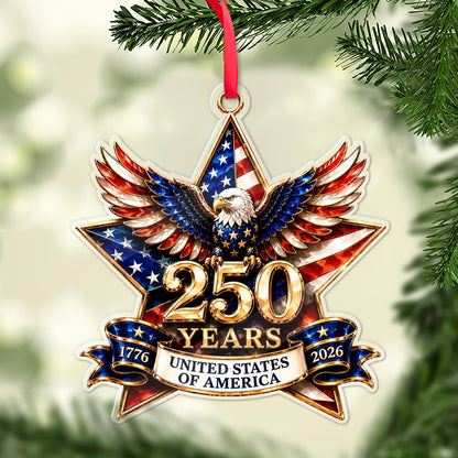 250th Anniversary USA Acrylic Ornament | Patriotic 1776-2026 Eagle Ornament | American Independence Keepsake 685771