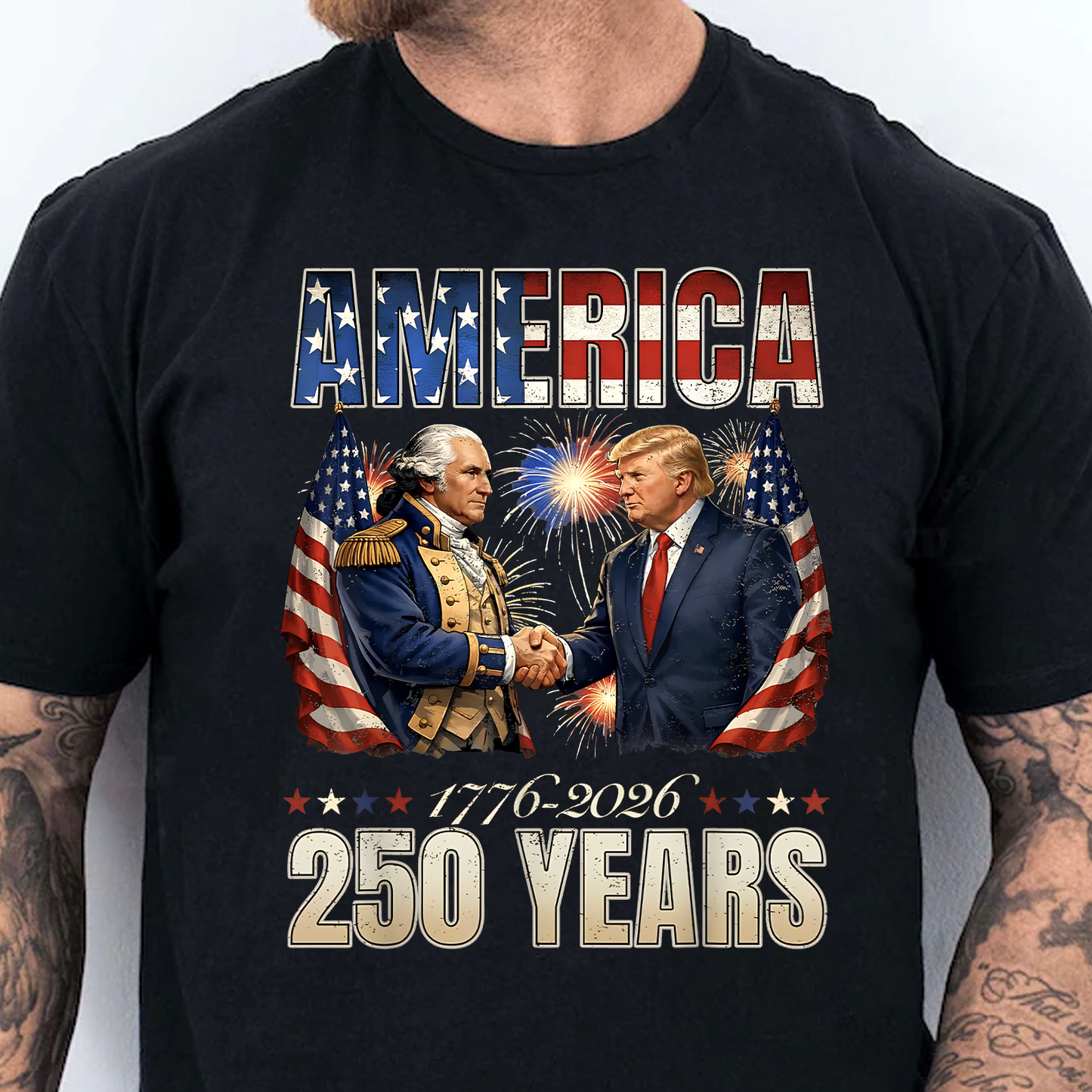 America 250 Years Anniversary Dark Shirt, Independence Day Tee, Patriotic 250th Semiquincentennial Shirt 685120