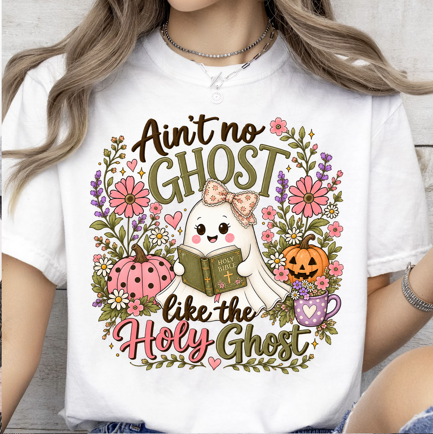 Ain’t No Ghost Like The Holy Ghost Bright Shirt, Cute Halloween Tee, Funny Gift For Halloween 686056
