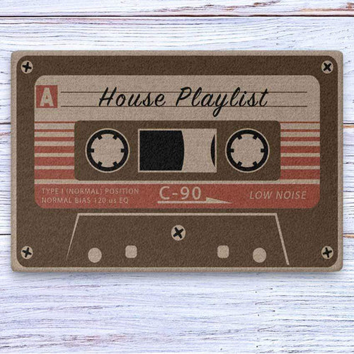 Mix Tape Welcome Personalized Doormats