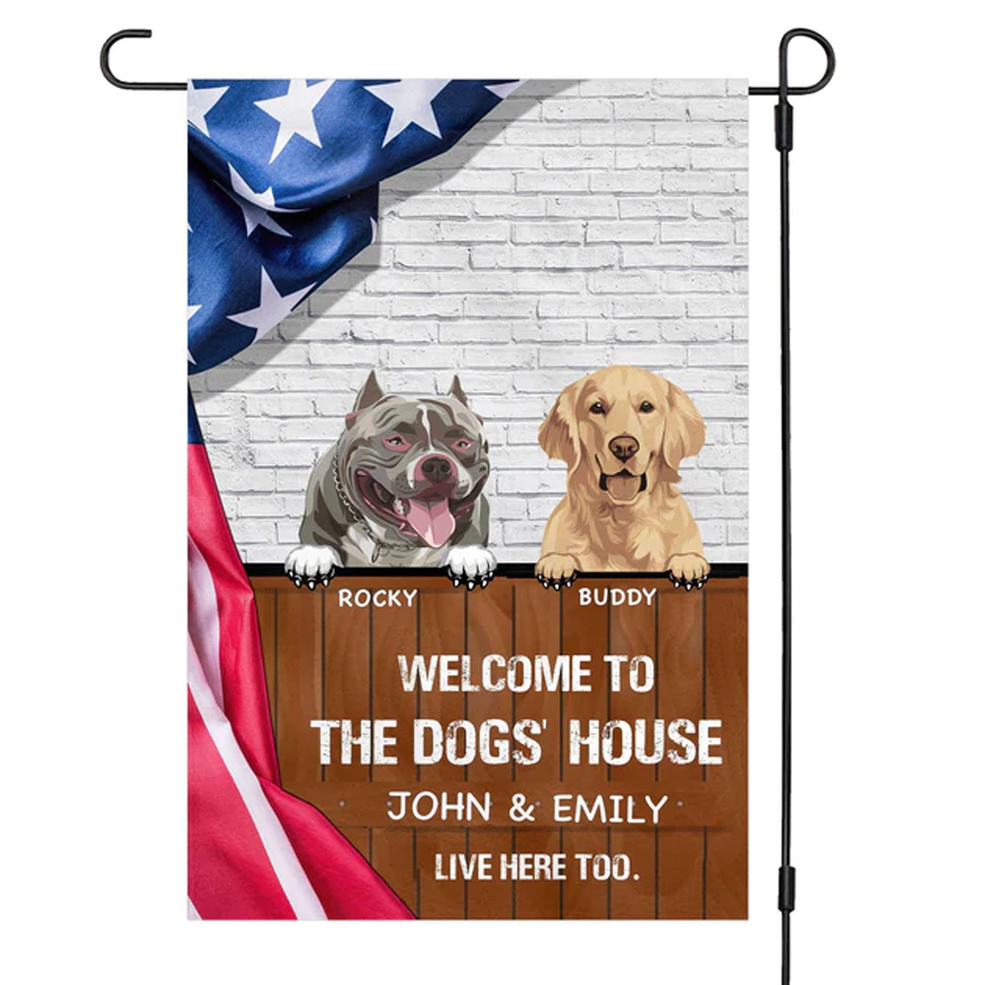 Welcome Dog House Personalized Custom Dog Garden Flag