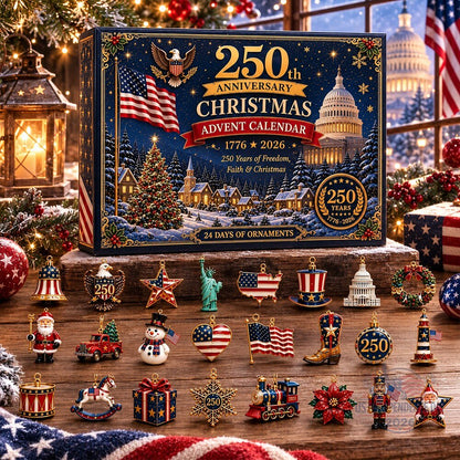 USA 250th Anniversary Advant Calendars, 24 Pieces Christmas Countdown Gift Box 686616 WFD