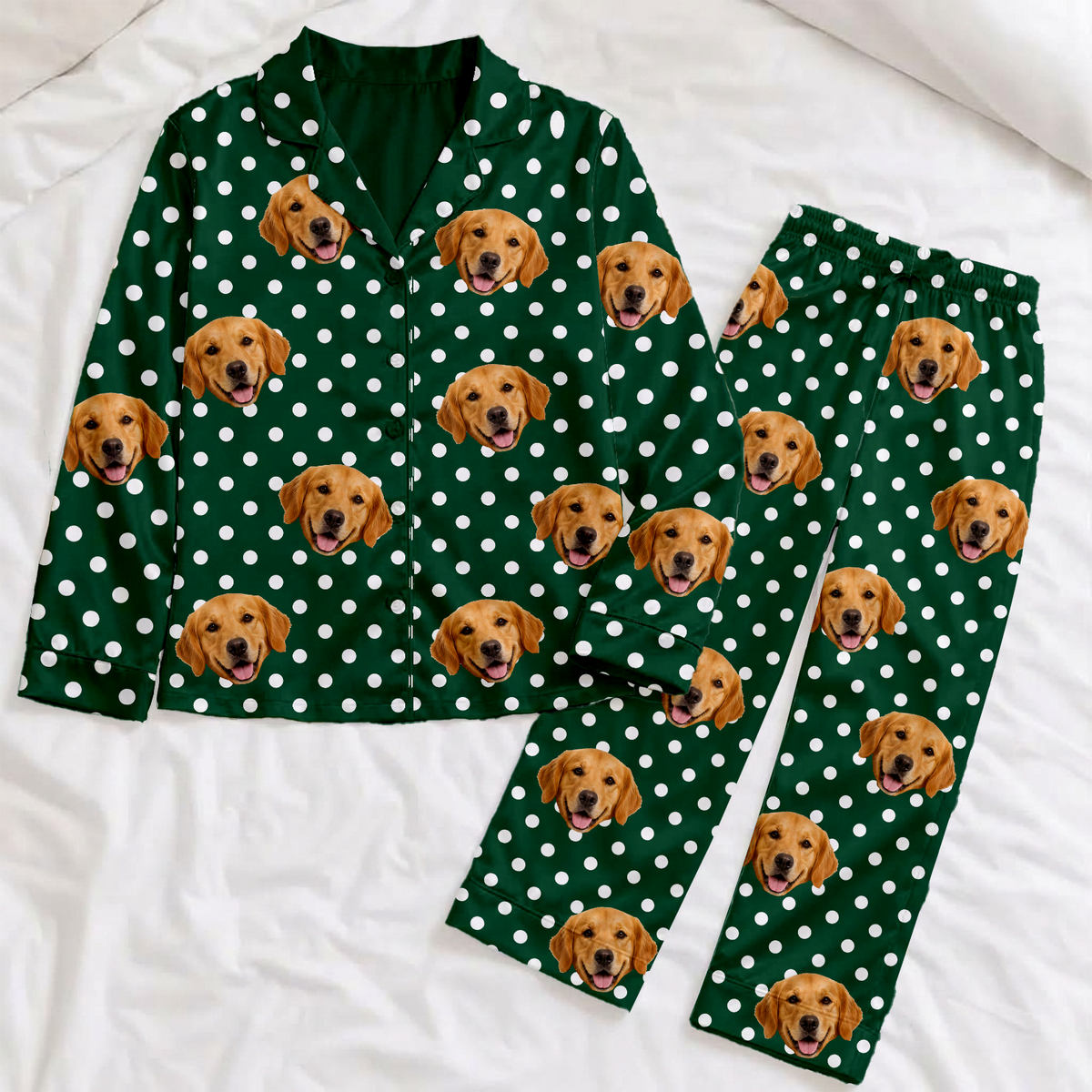 Custom Pet Photo Satin Pajamas, Personalized Dog & Cat Sleepwear, Christmas Gift For Pet Owners, Pet Lovers 686329
