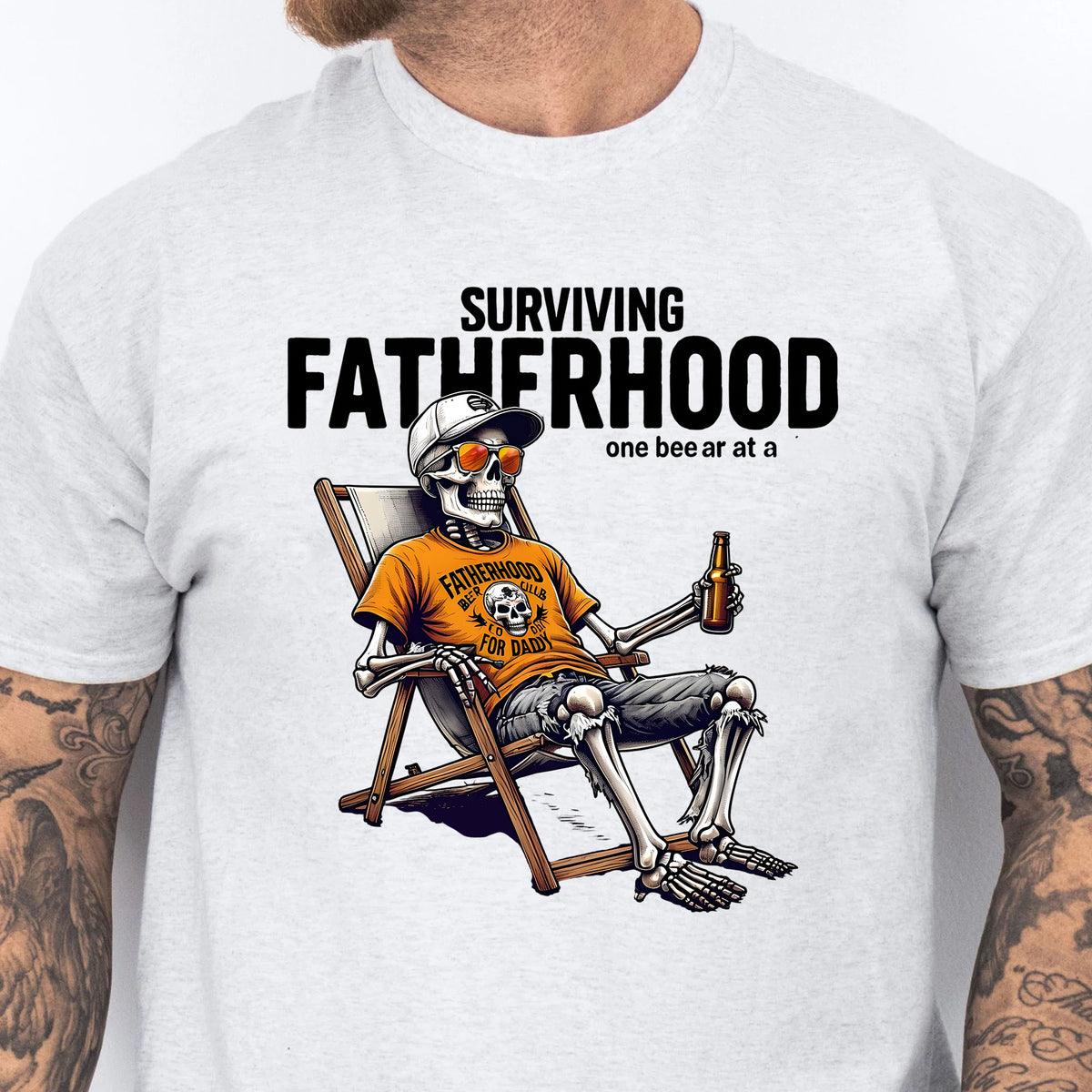 Surviving Fatherhood One Beer At A Time Shirt | Funny Skeleton Shirt | Father's Day Gift | Gift for Dad, Husband 682293