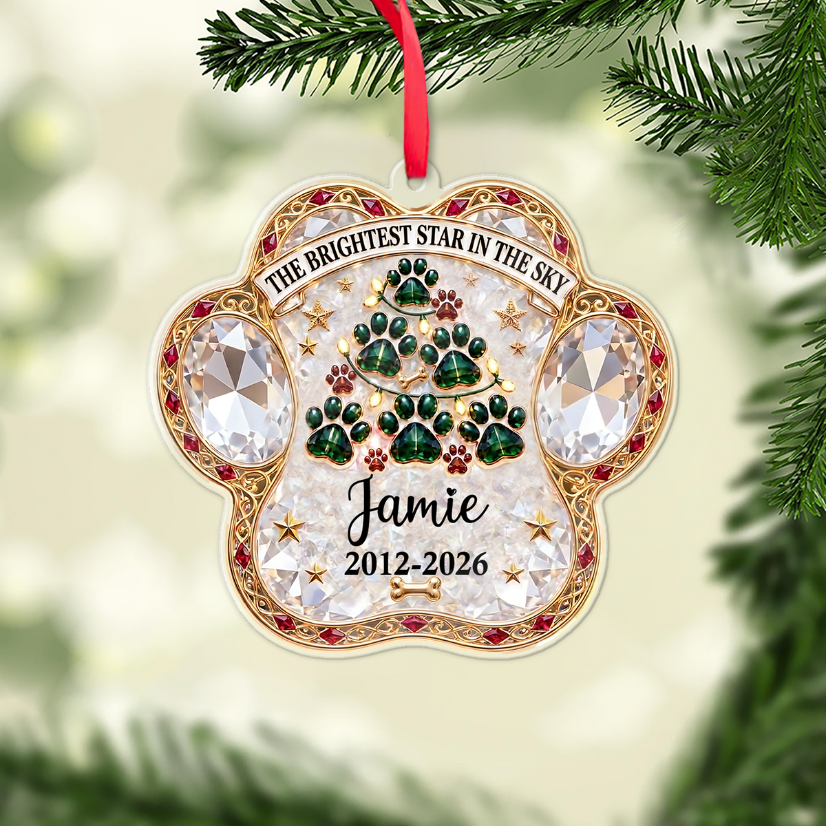Personalized The Brightest Star In The Sky Acrylic Ornament, Custom Name Christmas Gift For Pet Lover 686728