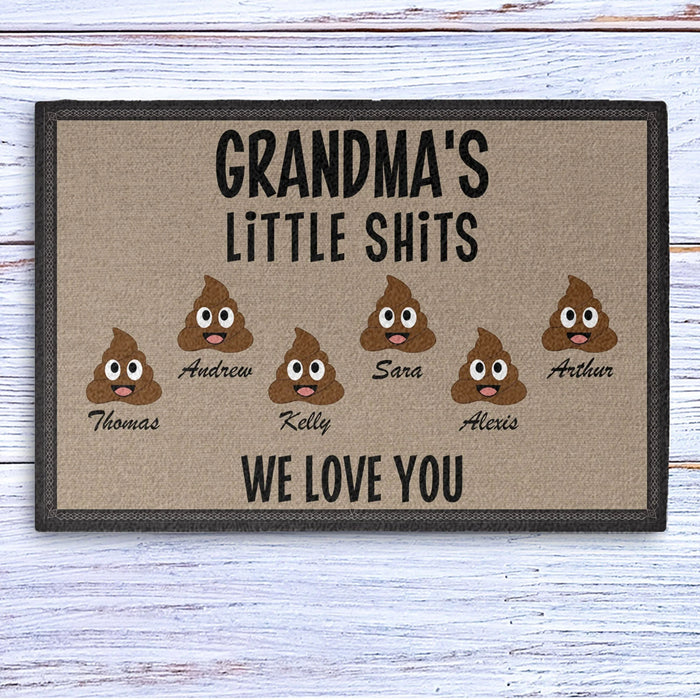 Grandma Grandpa Little Shits Personalized Doormats
