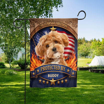 Custom Dog Photo America 250 Years Of Freedom Garden Flag | Patriotic 4th Of July Outdoor Decor 684703