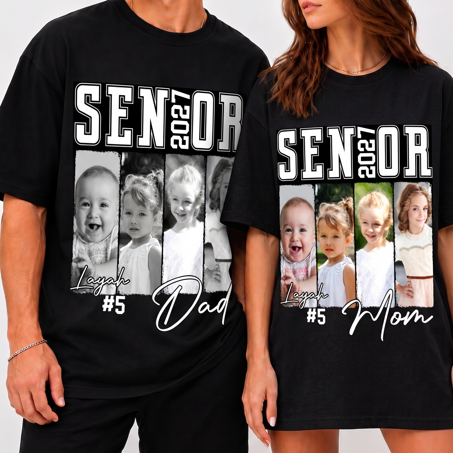 Custom Photo Senior Dad & Mom 2027 Dark Shirt, Personalized Graduation Tee, Proud Senior Parents Gift 685802