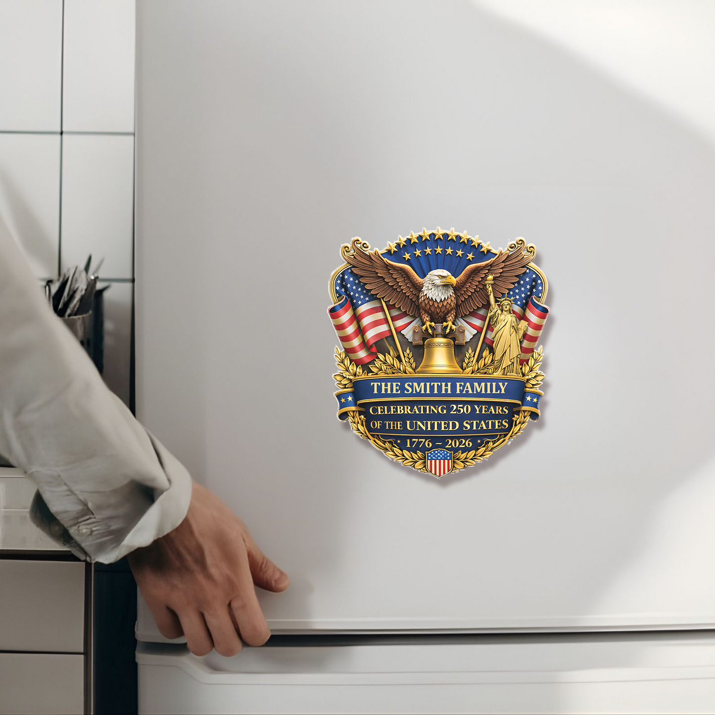 Personalized 250 Years Anniversary America Fridge Magnet | Patriotic 1776–2026 Semiquincentennial Decor 684570