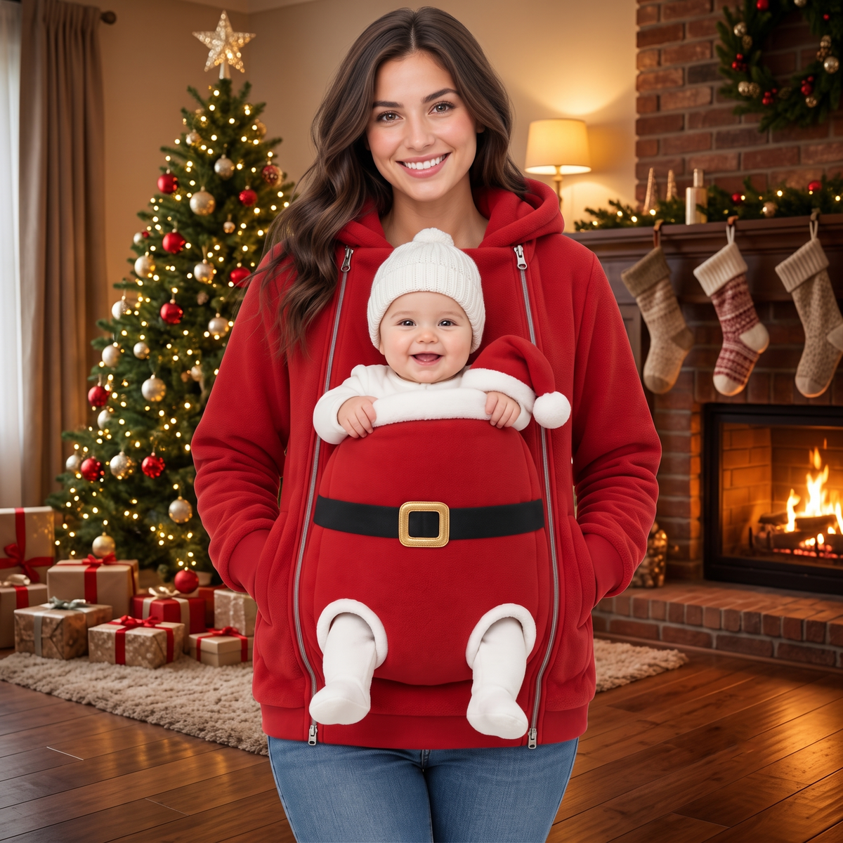 Santa & Pumpkin Baby Carrier Hoodie, Holiday Babywearing Costume, Gift For Family 686526 WFD