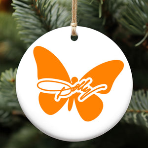 Dolly Orange Butterfly Christmas Ceramic Ornament, Country Music Legend Memorial Keepsake, Dolly Parton Gift 686125