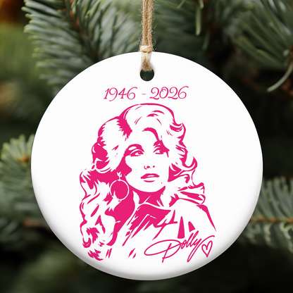1946-2026 Dolly Parton Memorial Ceramic Ornament, Country Legend Tribute Christmas Gift 686141