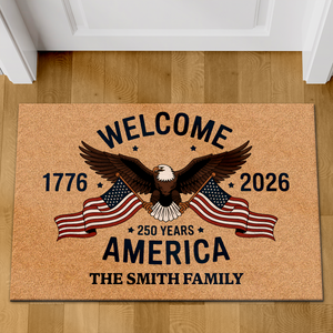 America 250 Years Anniversary Doormat | Patriotic 1776–2026 Semiquincentennial Eagle House Decor 684661