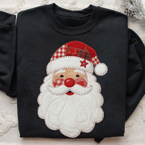 Christmas Santa Patchwork Sweatshirt | Christmas Shirt 683324