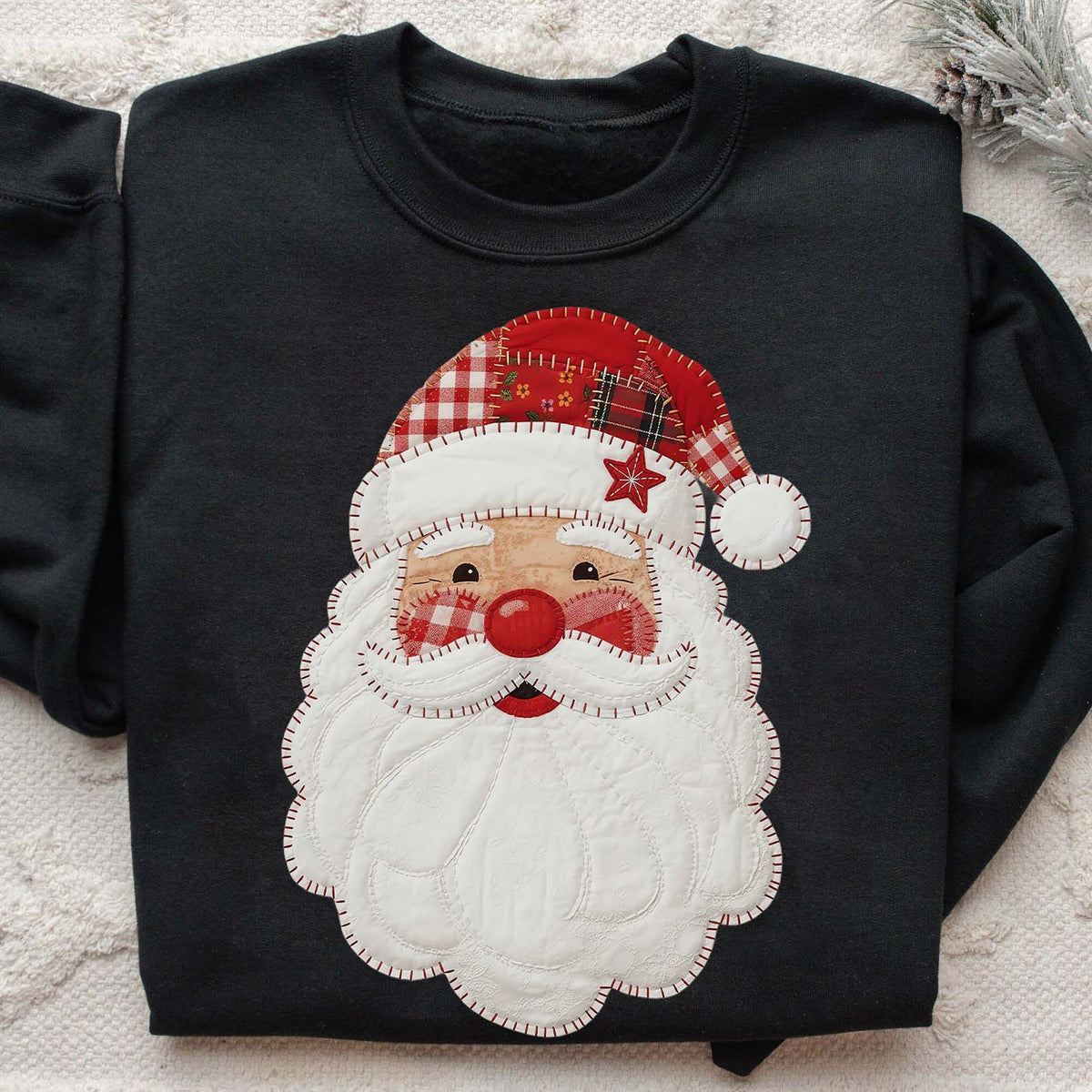 Christmas Santa Patchwork Sweatshirt | Christmas Shirt 683324